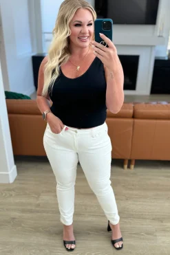 Maddie Mid Rise Braided Side Seam Relaxed Jeans by Judy Blue