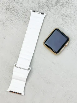 Magnetic Leather Smart Watch Band - White