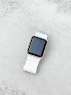 Magnetic Leather Smart Watch Band - White