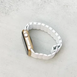 Magnetic Leather Smart Watch Band - White
