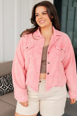 Main Stage Corduroy Jacket in Neon Pink