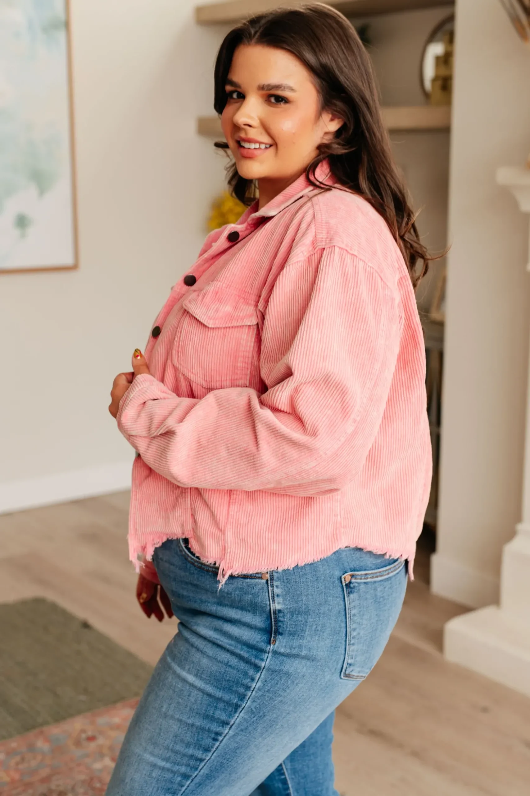 Main Stage Corduroy Jacket in Neon Pink
