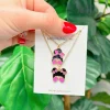 Mama & Mini Messy Bun Necklace Set - Pink
