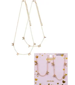 Mama & Mini Station Necklace Set - Gold