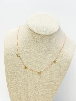 'Mama' Chain Necklace - Light Pink