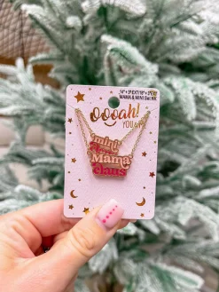 'Mama Claus' & 'Mini Claus' Necklace Set