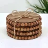 Mango Wood Beaded Coaster Set by Mud Pie