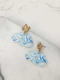 Marbled Cloud Dangle Earrings