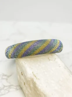 Mardi Gras Padded Rhinestone Headband - Striped