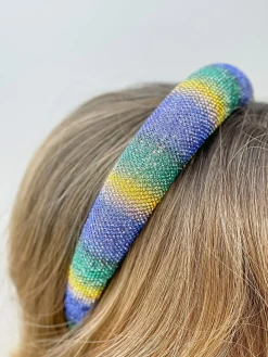 Mardi Gras Padded Rhinestone Headband - Gradient