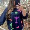 Margarita Sparkle Sweatshirt - Navy by Mud Pie