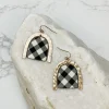 Matte Buffalo Check Dangle Earrings - Black