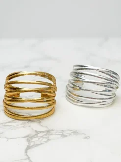 Matte Metal Bold Cuff Bracelet - Silver