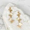 Matte Metal Butterfly Dangle Earrings - Gold