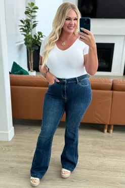 Mavis High Rise Side Seam Detail Flare Jeans by Judy Blue