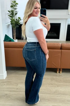 Mavis High Rise Side Seam Detail Flare Jeans by Judy Blue