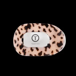 Medium Teleties Flat Oval Clip - Blonde Tortoise