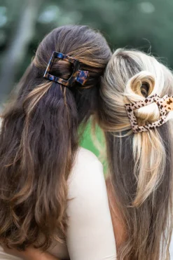 Medium Teleties Flat Square Clip - Tortoise