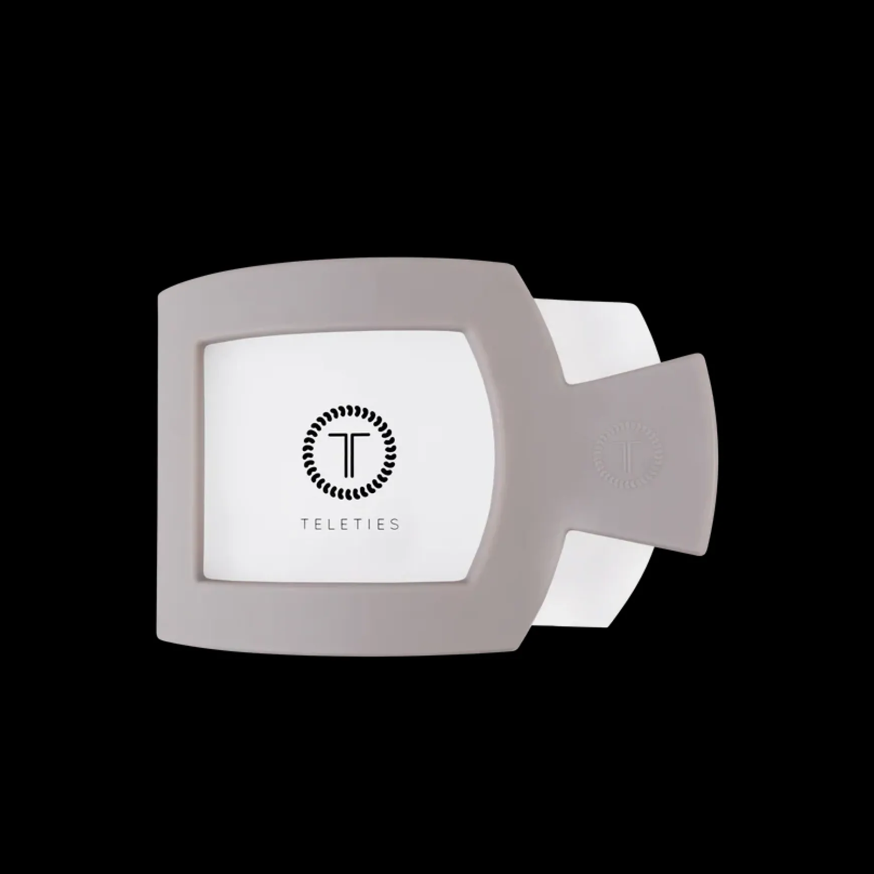 Medium Teleties Flat Square Clip - Silver Flames