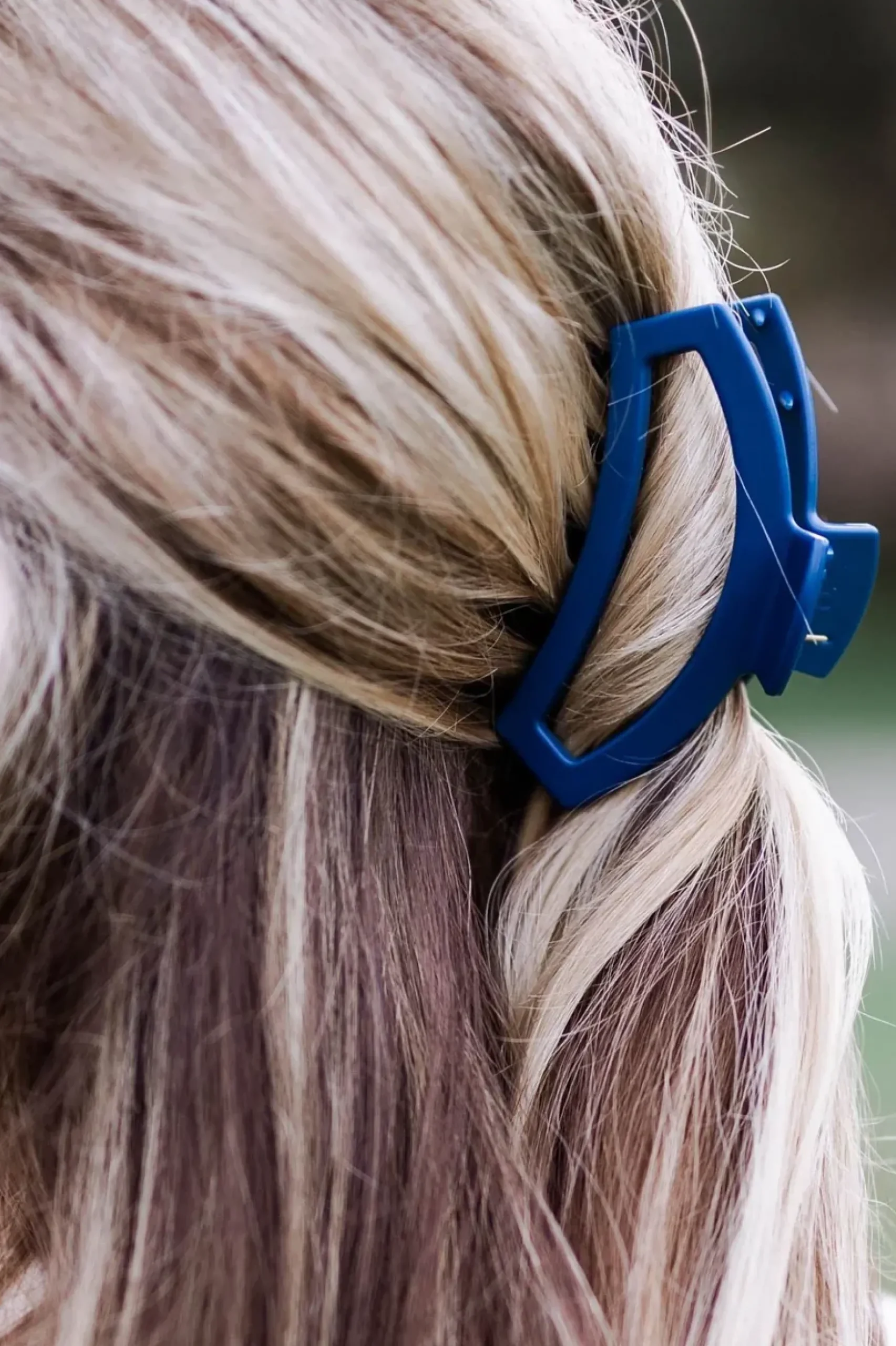 Medium Teleties Open Claw Clip - Midnight Rain Navy