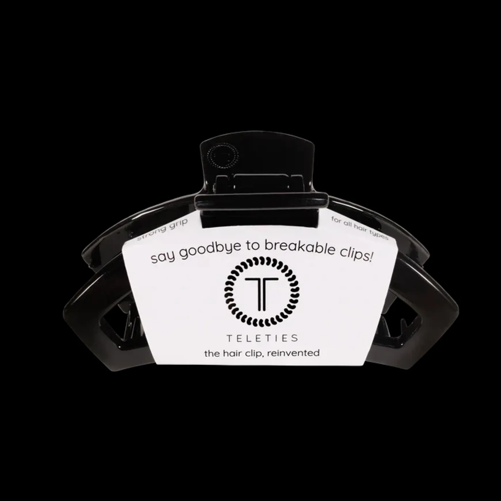 Medium Teleties Open Claw Clip - Jet Black