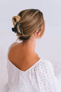 Medium Teleties Open Claw Clip - Jet Black