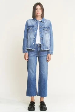 Medium Wash Oversized Denim Jacket By Mica Denim (Ships in 2-3 Weeks)
