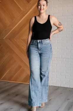 Melia High Rise Side Seam Detail Wide Leg Jeans by Judy Blue