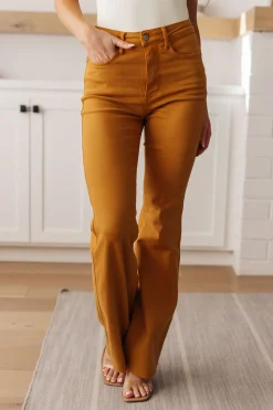 Melinda High Rise Control Top Flare Jeans in Marigold by Judy Blue