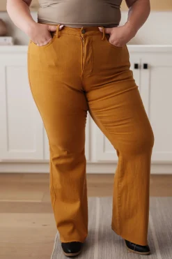 Melinda High Rise Control Top Flare Jeans in Marigold by Judy Blue