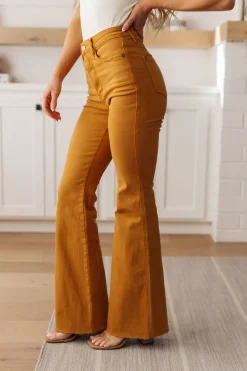 Melinda High Rise Control Top Flare Jeans in Marigold by Judy Blue
