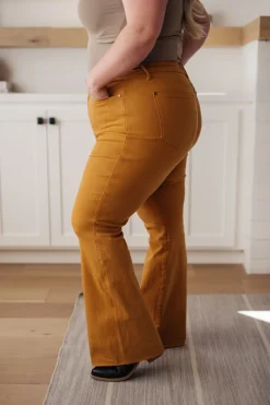 Melinda High Rise Control Top Flare Jeans in Marigold by Judy Blue