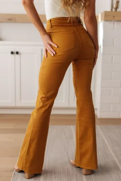 Melinda High Rise Control Top Flare Jeans in Marigold by Judy Blue