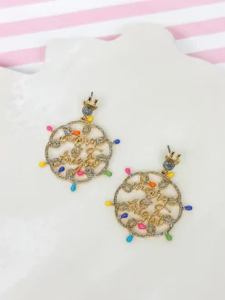 'Merry & Bright' Christmas Lights Dangle Earrings