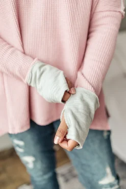 Mia Waffle Knit Long Sleeve In Pink