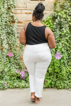 Mid-Rise Boyfriend Destroyed White Jeans by Judy Blue