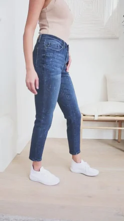 Mid-Rise Relaxed Fit Mineral Wash Jeans by Judy Blue