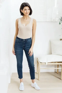 Mid-Rise Relaxed Fit Mineral Wash Jeans by Judy Blue