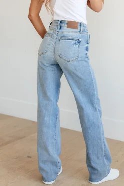 Mildred High Rise V Front Waistband Straight Jeans by Judy Blue