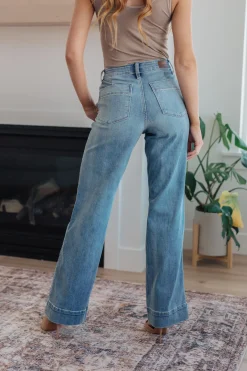 Mindy Mid Rise Wide Leg Jeans by Judy Blue