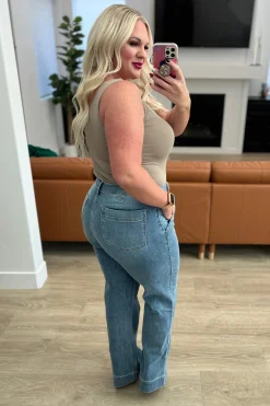 Mindy Mid Rise Wide Leg Jeans by Judy Blue