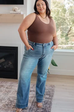 Mindy Mid Rise Wide Leg Jeans by Judy Blue