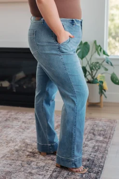 Mindy Mid Rise Wide Leg Jeans by Judy Blue