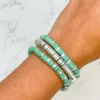 Mint Disc Stretch Bracelet Set