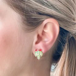 Mistletoe Signature Enamel Stud Earrings