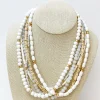 Mixed Multi Beaded Necklace - White