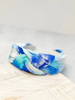 Mod Printed Jersey Top Twist Headband - Blue