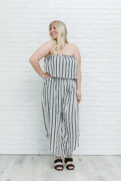 Modern Stripes Sleeveless Jumpsuit