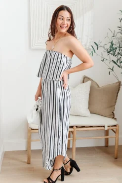 Modern Stripes Sleeveless Jumpsuit