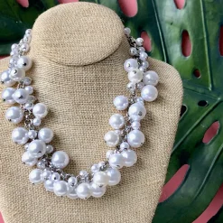 Molly Pearl Bauble Necklace - Silver